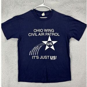 VINTAGE Famous T-Shirt Mens XL Navy Tee Short Sleeve Single‎ Stitch Made In USA